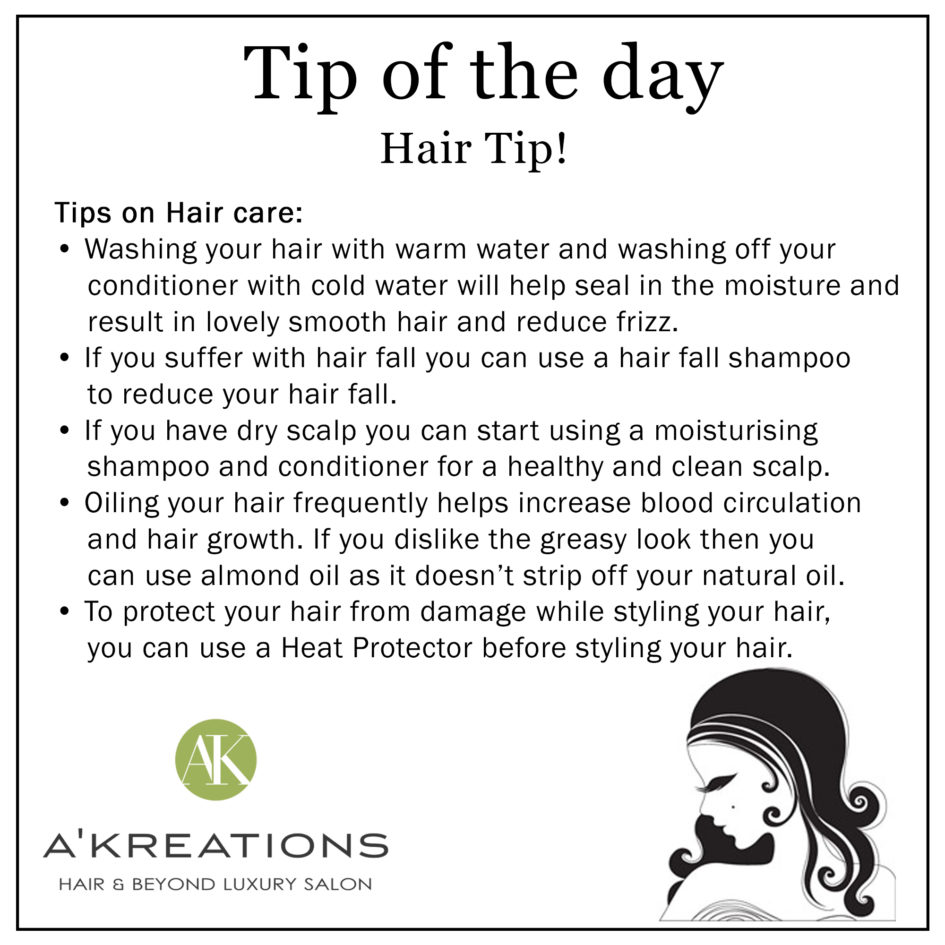 Hair Care Tips - The Best Way to Take Care of Your Hair | Blog -  A'Kreations Luxury Salon