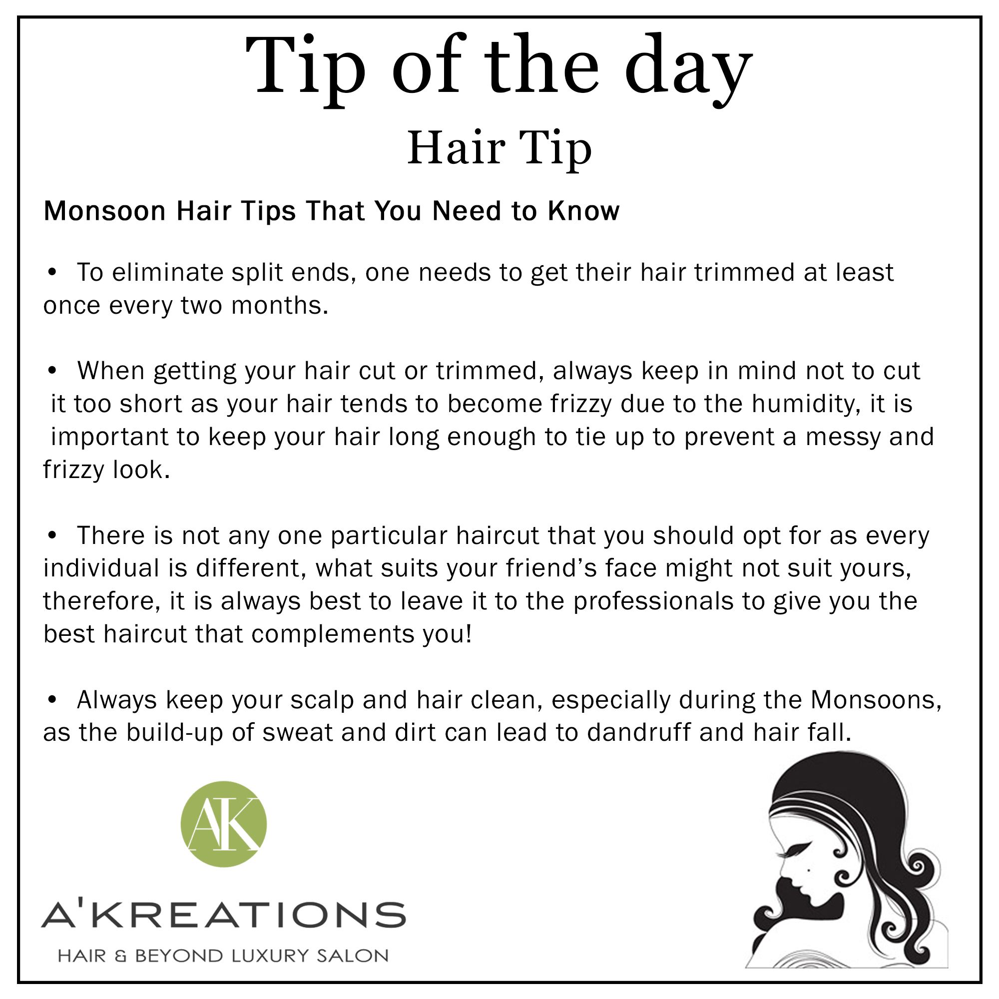 Monsoon Hair Tips That You Need To Know - A'Kreations Hair & Beyond Luxury  Salon