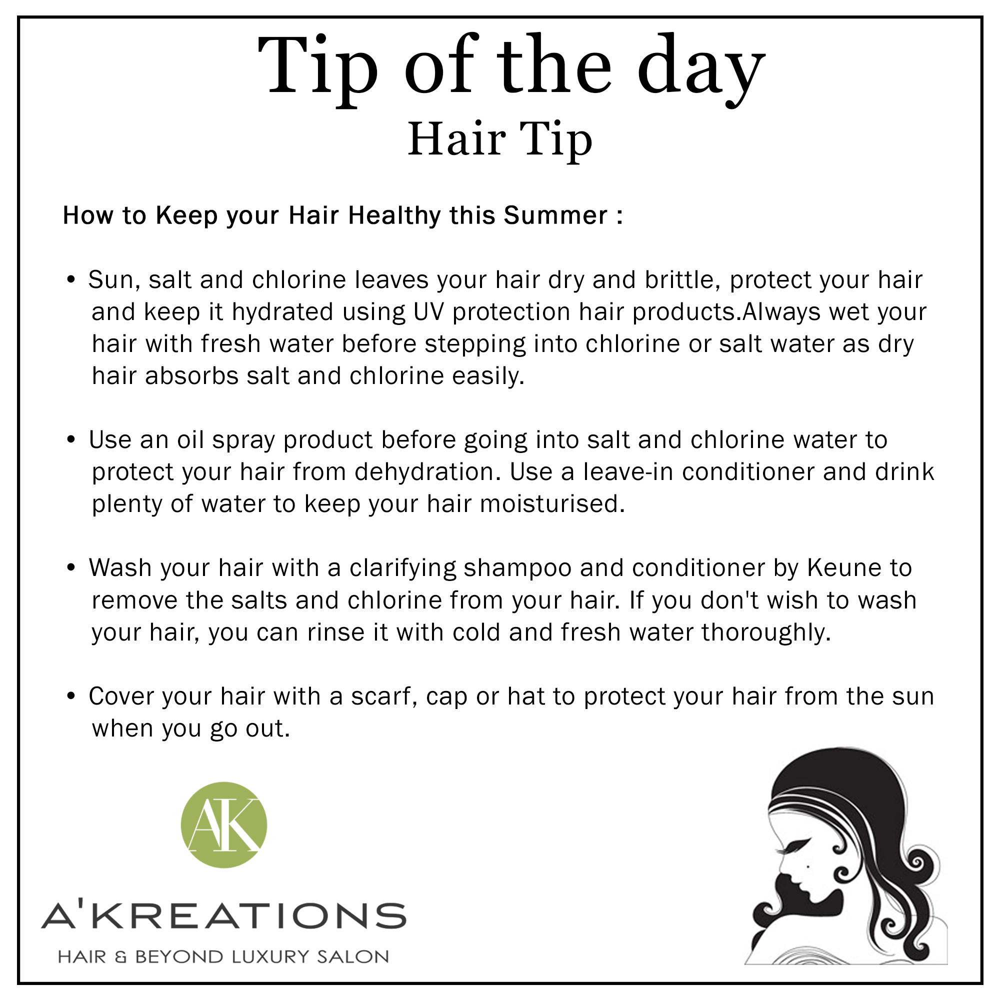 How to Keep your Hair Healthy this Summer | Blog - A'Kreations Luxury Salon