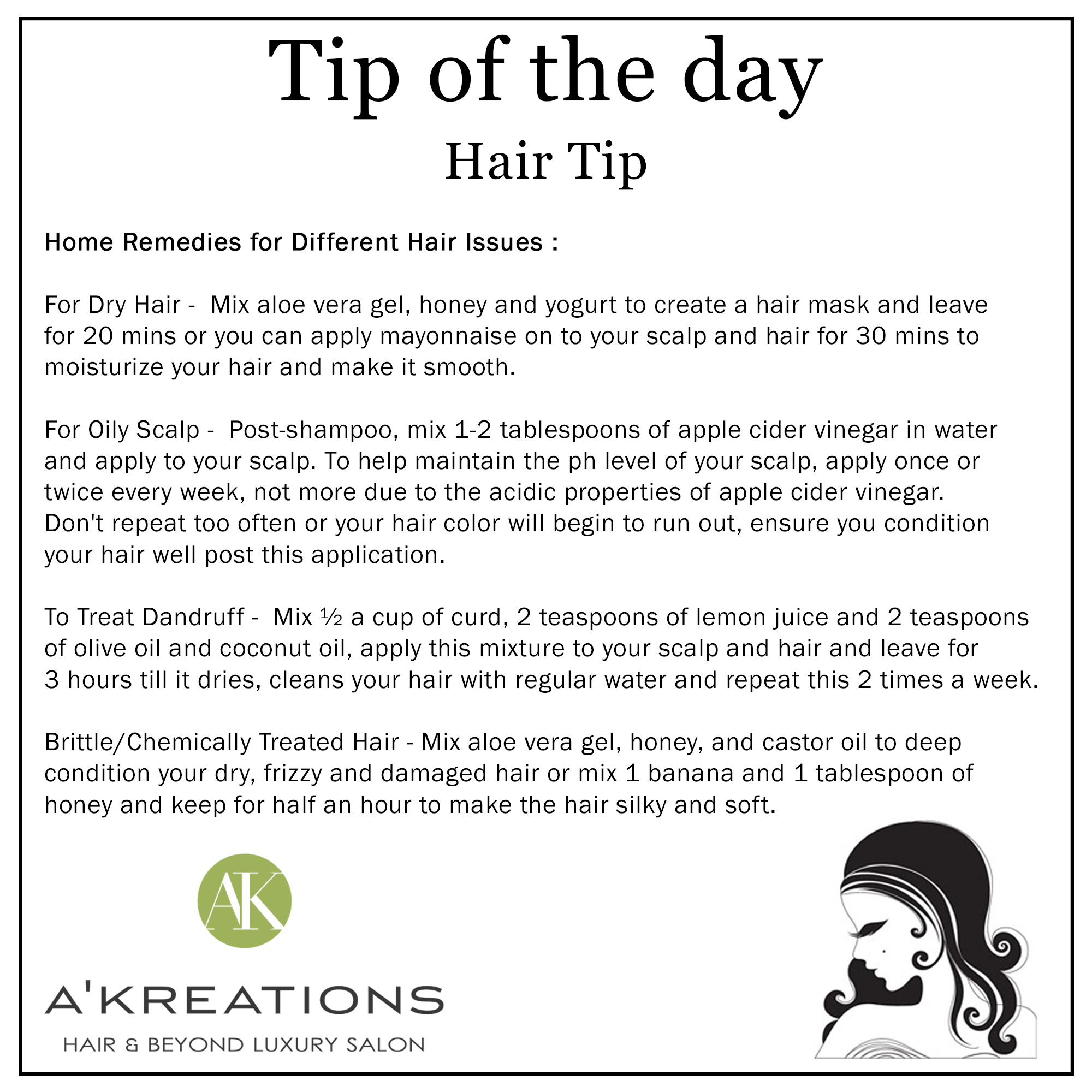 Home Remedies For Common Hair Problems Blog A Kreations Luxury