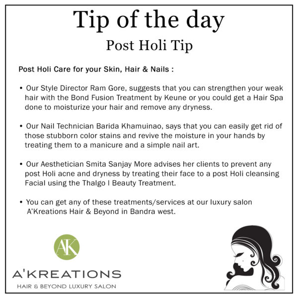 Post Holi Care for your Skin, Hair & Nails